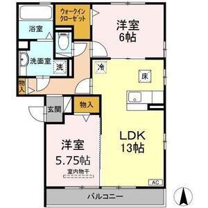 メープルハウス(2LDK/1階)の間取り写真