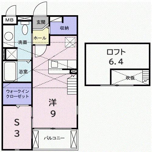 フィオーレ永原III(ワンルーム/2階)の間取り写真