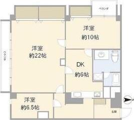 イトーピア藤沢マンション(3DK/6階)の間取り写真