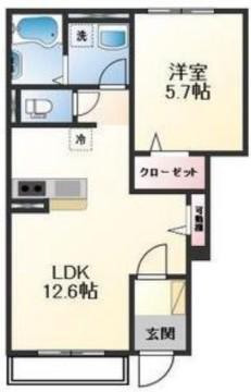 白鳥台3丁目アパート(1LDK/1階)の間取り写真