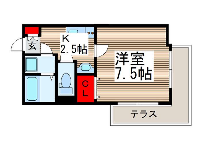 BRILLO INICIO(1K/1階)の間取り写真