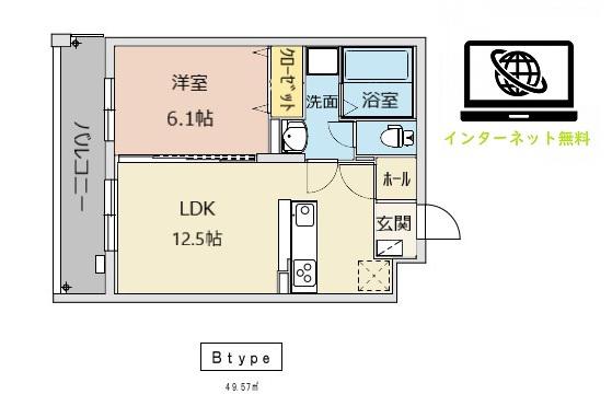 GRAND CINQ(1LDK/3階)の間取り写真