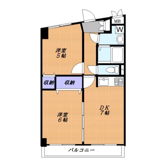 ソフィーナ鷺沼(2DK/5階)の間取り写真