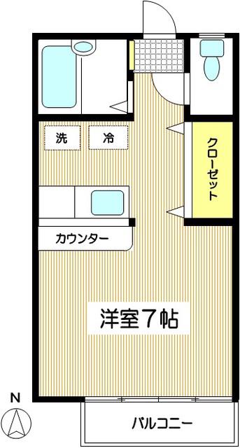 リビオンハイム(ワンルーム/2階)の間取り写真