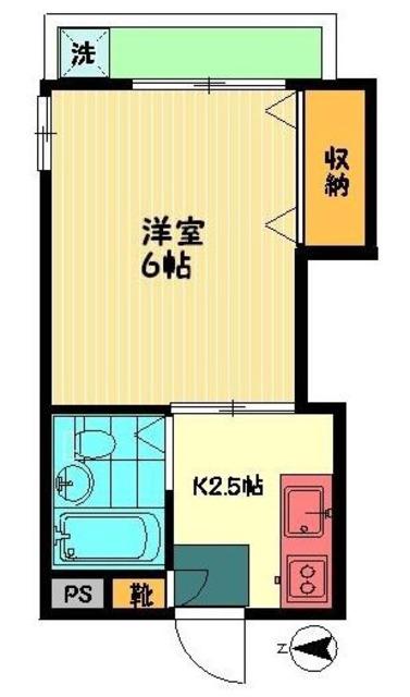 ドミール大地(1K/3階)の間取り写真