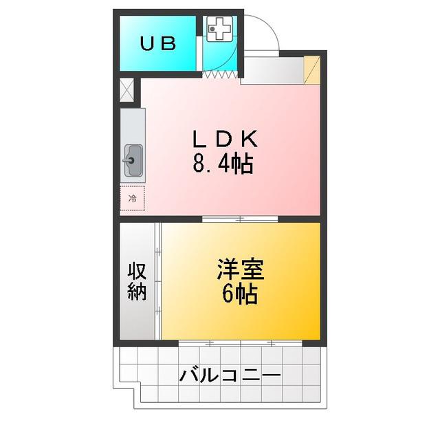 ヨシモトハイツ(1LDK/3階)の間取り写真