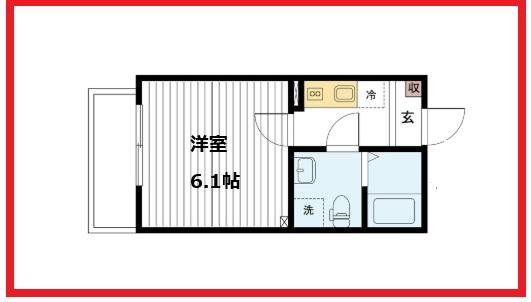 エージェイ六町(1K/2階)の間取り写真