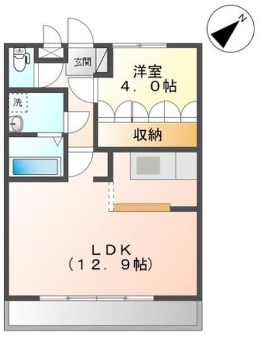L・WINDS(1LDK/2階)の間取り写真