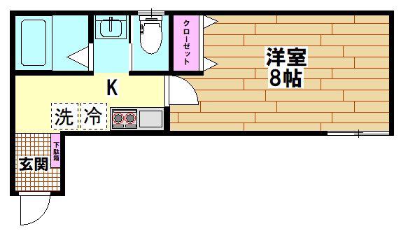 G.FLAP&8554(1K/1階)の間取り写真