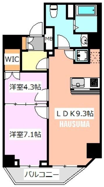 プレール・ドゥーク西巣鴨(2LDK/13階)の間取り写真