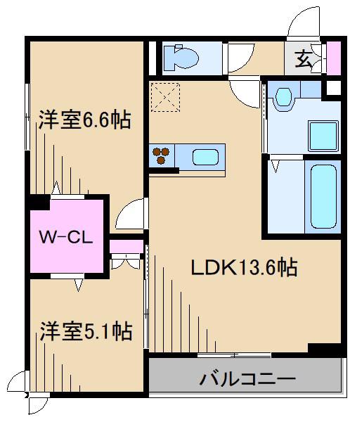 LUCKYCIRCLEHIYOSHI(2LDK/3階)の間取り写真