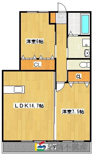 レジェンド希II(2LDK/3階)の間取り写真
