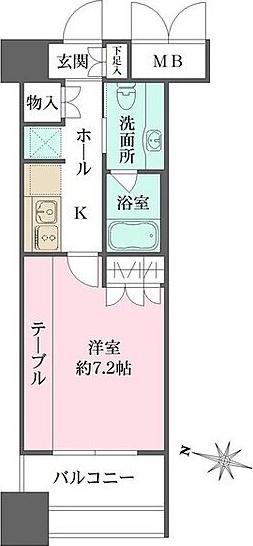 レグノ・フォルテ二番町(1K/12階)の間取り写真
