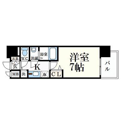 プレサンス名古屋STATIONサティナ(1K/10階)の間取り写真