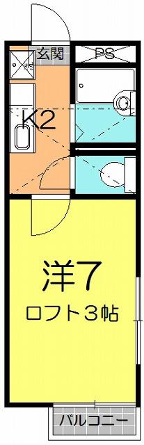 ポールハウス(1K/2階)の間取り写真