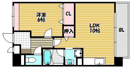 エトワール フィラント(1LDK/10階)の間取り写真