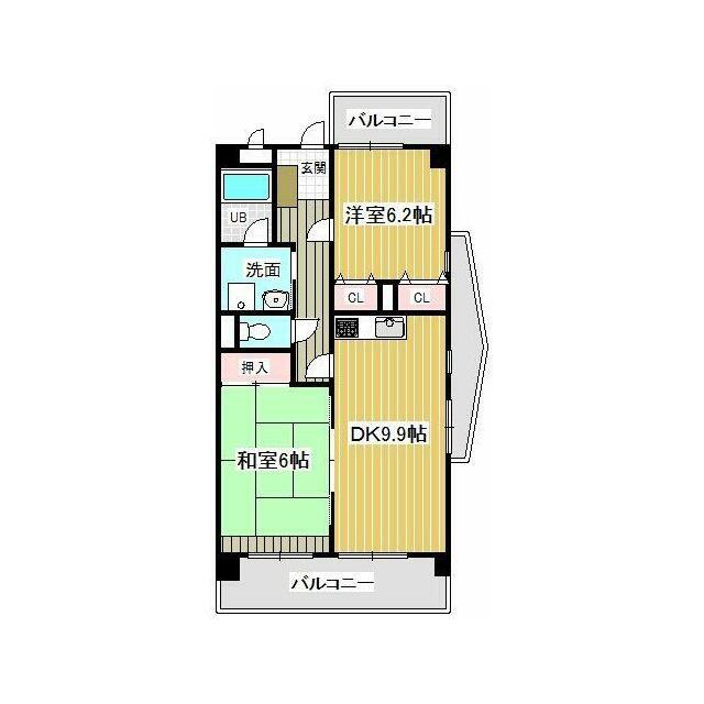 ヴァンベール(2LDK/4階)の間取り写真