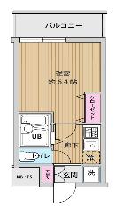 UURコート錦糸町(1K/3階)の間取り写真