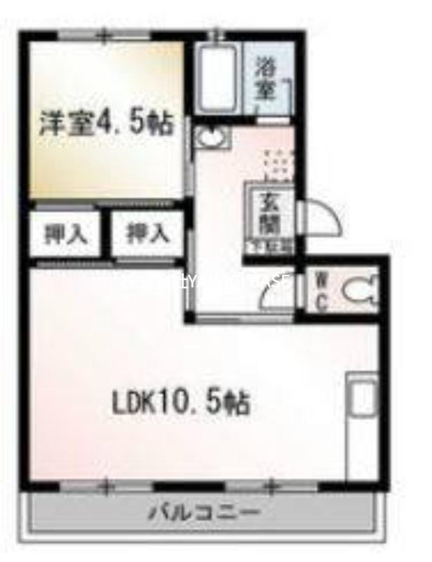 山口マンション(1LDK/2階)の間取り写真