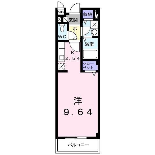 プリムローズ(1K/2階)の間取り写真