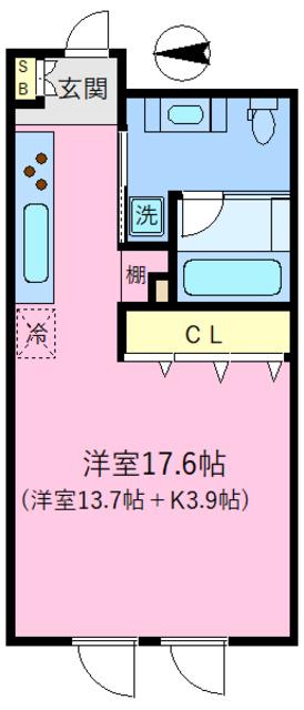 ZELKOVA(ワンルーム/5階)の間取り写真