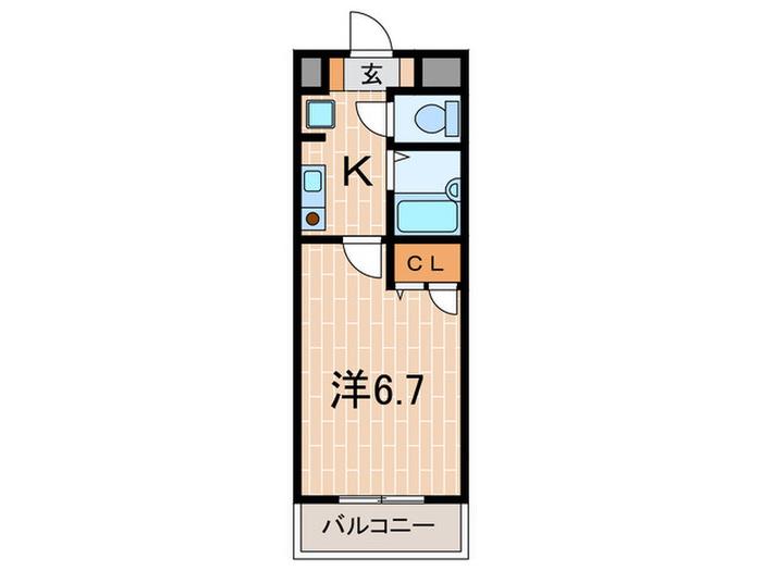 マンション望大明石町(1K/3階)の間取り写真