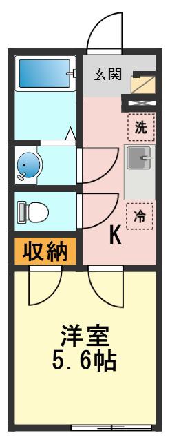 クレイノフェリス金町(1K/2階)の間取り写真