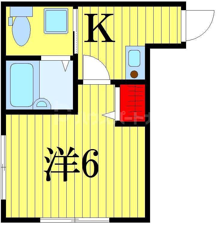タックフォレスト四ツ木(1K/2階)の間取り写真