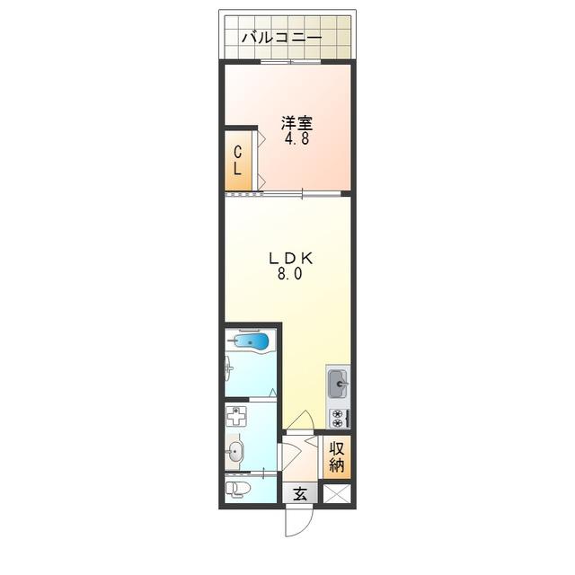 H-MAISON加美正覚寺VI(1LDK/3階)の間取り写真