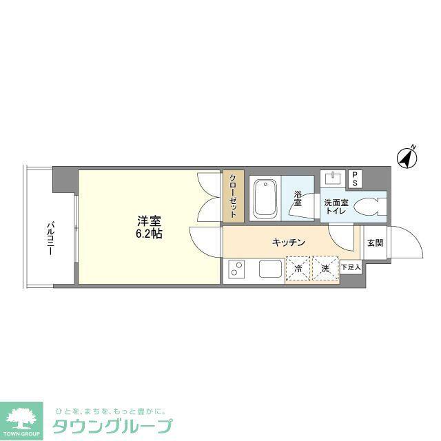 RJRリクロス西馬込(1K/2階)の間取り写真