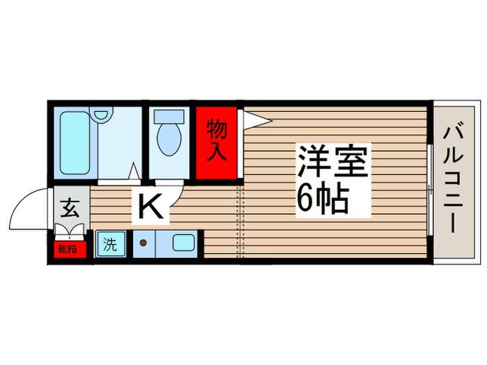 AD南柏 D棟(1K/1階)の間取り写真