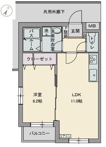 ソブリンハウス(1LDK/3階)の間取り写真