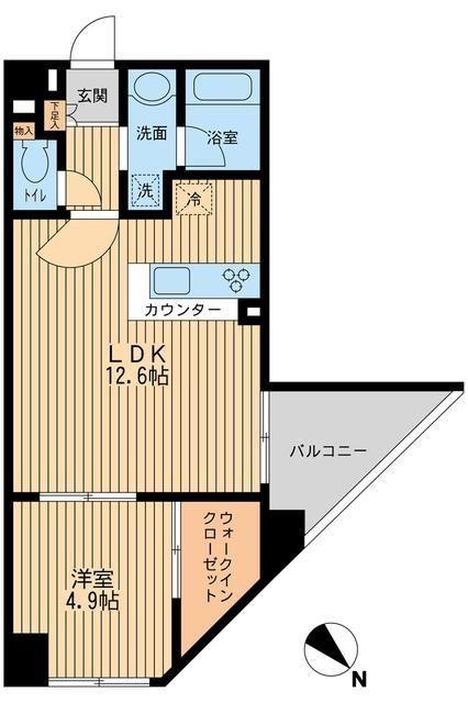 プライムアーバン日本橋人形町(1LDK/8階)の間取り写真