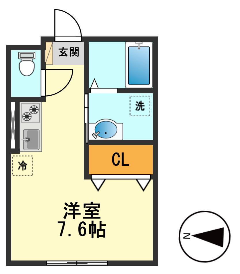 MQUARTO金町II(ワンルーム/2階)の間取り写真