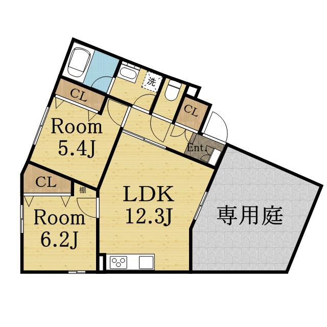 アルコ ルオーグ(2LDK/1階)の間取り写真
