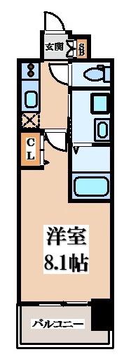 アマービレ布施(1K/9階)の間取り写真