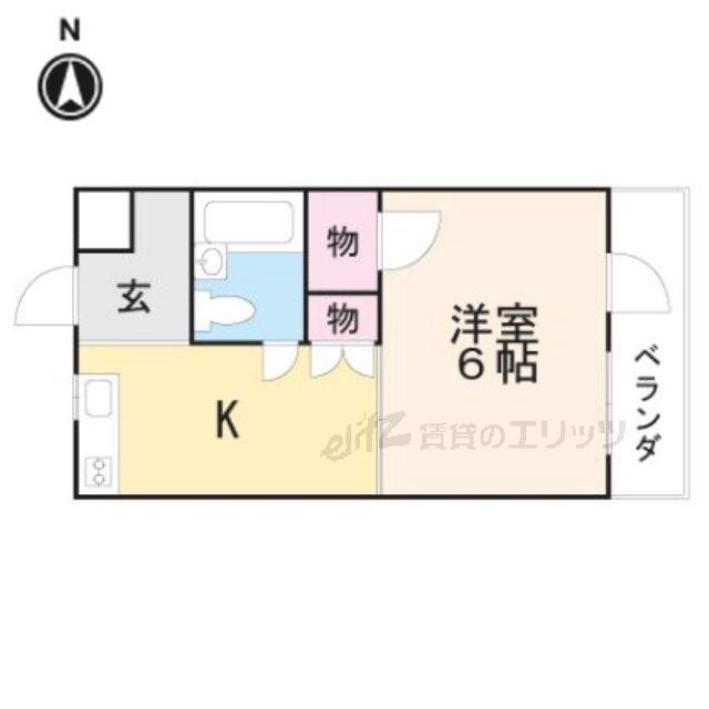 アンフィニィ西町II(1K/2階)の間取り写真