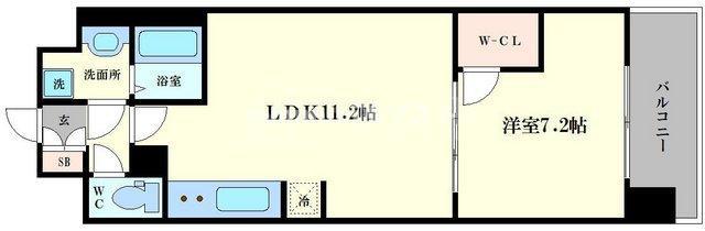 エスレジデンス日本橋QUALIER(1LDK/15階)の間取り写真