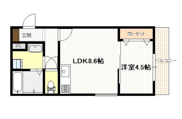 ARVA UNO(1LDK/2階)の間取り写真