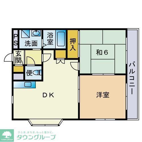 アスパシア三山(1K/1階)の間取り写真