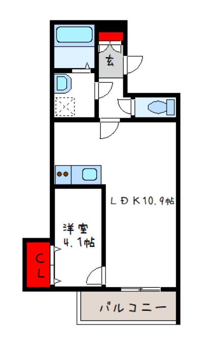 KOGI RESIDENCE 岩田町(1LDK/3階)の間取り写真