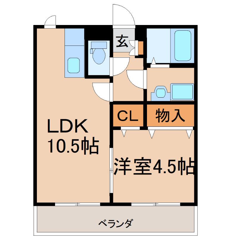ガーデンクレスト王子(1LDK/2階)の間取り写真