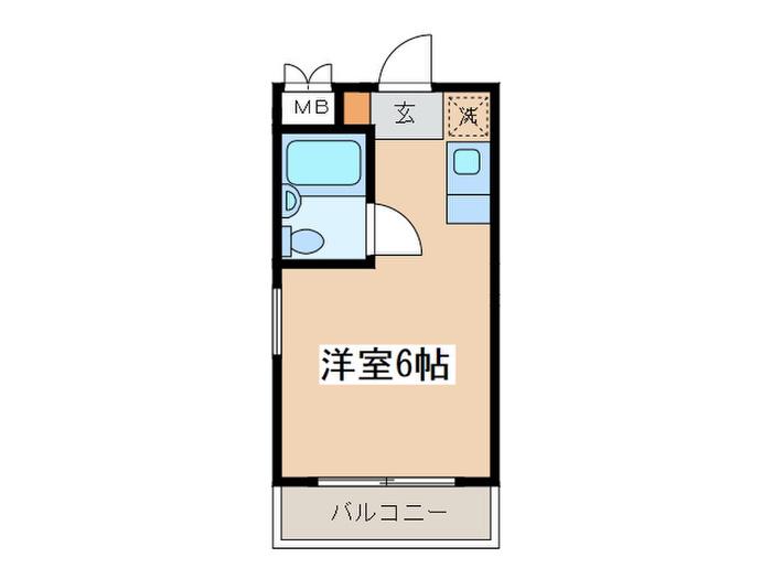 フラットえびす(ワンルーム/2階)の間取り写真