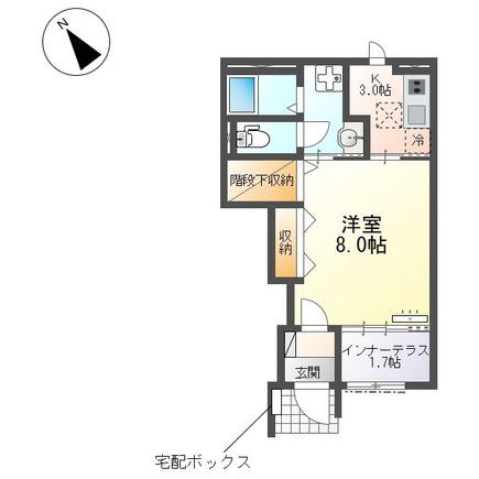 プラム テラス(1K/1階)の間取り写真