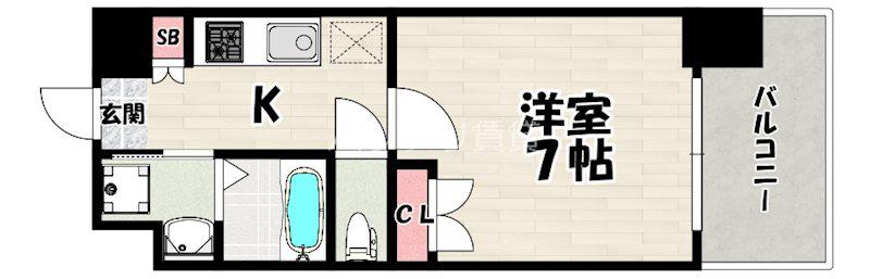 NO.111CLUBORIENTBLD(1K/3階)の間取り写真