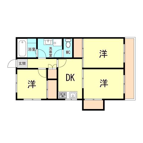 メゾン日宏(3DK/1階)の間取り写真