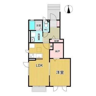 ローバーハイムB(1LDK/1階)の間取り写真