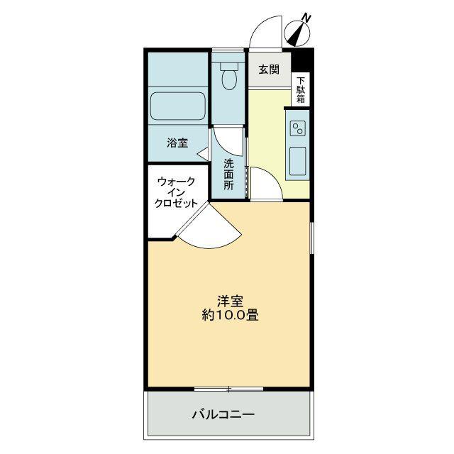 QUA WADA(1K/2階)の間取り写真