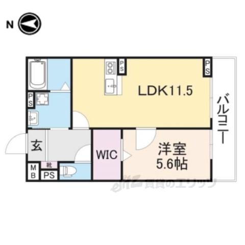 ALBERO京都椥辻(1LDK/2階)の間取り写真