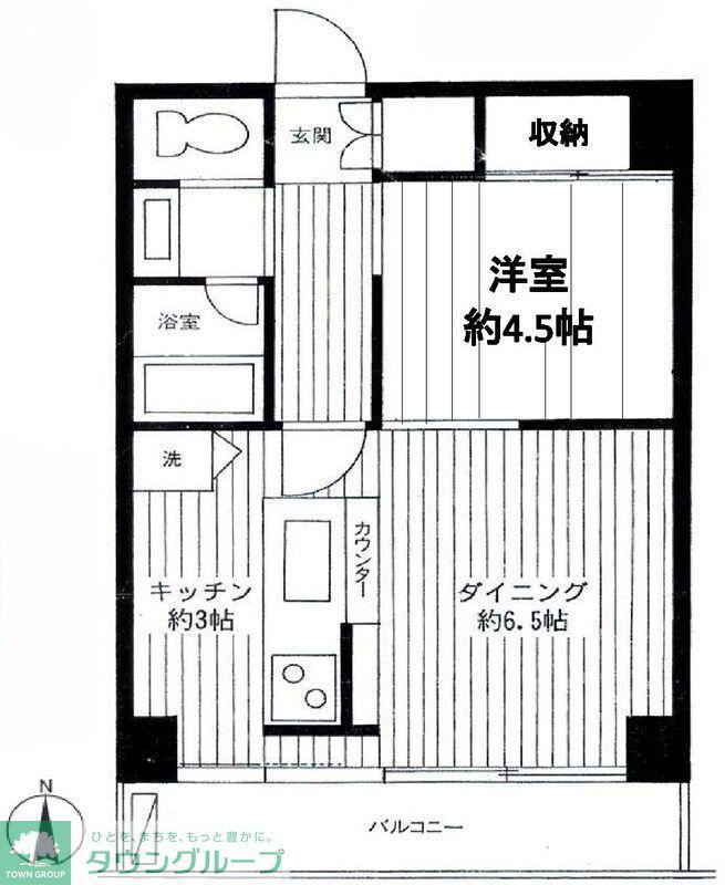 レジデンス中野坂上(1DK/4階)の間取り写真